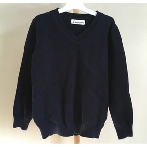 Smiling Pinker Kids V Neck Black Pullover Sweater Size 7/8